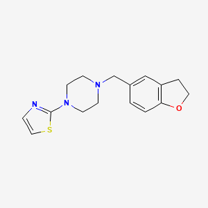 molecular formula C16H19N3OS B1204243 1-[(2,3-Dihydro-5-benzofuranyl)methyl]-4-thiazol-2-ylpiperazine CAS No. 55745-35-2
