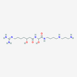 molecular formula C17H37N7O4 B1204265 N-[2-[4-(3-aminopropylamino)butylamino]-1-hydroxy-2-oxoethyl]-7-(diaminomethylideneamino)-3-hydroxyheptanamide 