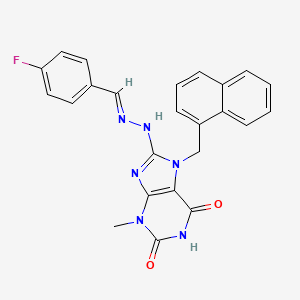 molecular formula C24H19FN6O2 B12042797 4-fluorobenzaldehyde [3-methyl-7-(1-naphthylmethyl)-2,6-dioxo-2,3,6,7-tetrahydro-1H-purin-8-yl]hydrazone CAS No. 478252-70-9