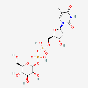 molecular formula C16H26N2O16P2 B1204282 2'-脱氧胸苷-5'-二磷酸-α-D-葡萄糖 CAS No. 2196-62-5
