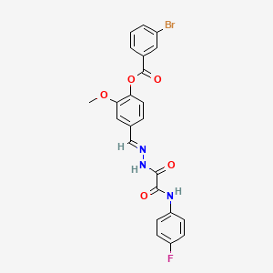molecular formula C23H17BrFN3O5 B12042833 [4-[(E)-[[2-(4-fluoroanilino)-2-oxoacetyl]hydrazinylidene]methyl]-2-methoxyphenyl] 3-bromobenzoate CAS No. 477730-25-9