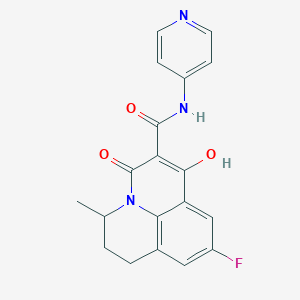 molecular formula C19H16FN3O3 B12042837 9-Fluoro-1-hydroxy-5-methyl-3-oxo-6,7-dihydro-3h,5h-pyrido[3,2,1-ij]quinoline-2-carboxylic acid pyridin-4-ylamide 