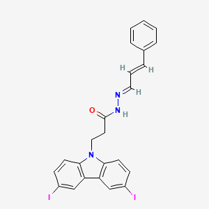 molecular formula C24H19I2N3O B12042840 3-(3,6-Diiodo-9H-carbazol-9-YL)-N'-(3-phenyl-2-propenylidene)propanohydrazide 