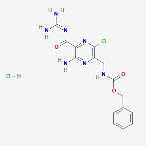 molecular formula C15H17Cl2N7O3 B12042923 benzyl N-[[6-amino-3-chloro-5-(diaminomethylidenecarbamoyl)pyrazin-2-yl]methyl]carbamate;hydrochloride 