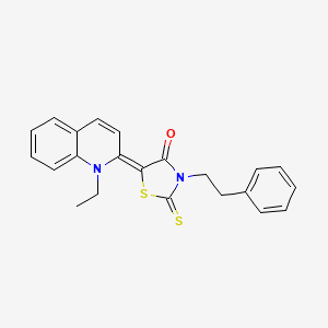 molecular formula C22H20N2OS2 B12042928 5-(1-ET-2(1H)-Quinolinylidene)-3-(2-phenylethyl)-2-thioxo-1,3-thiazolidin-4-one CAS No. 356091-99-1