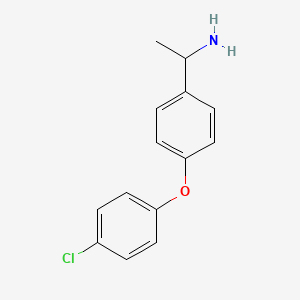 molecular formula C14H14ClNO B12043012 1-(4-(4-Chlorophenoxy)phenyl)ethanamine 