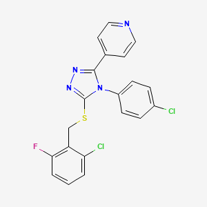 molecular formula C20H13Cl2FN4S B12043045 4-{5-[(2-chloro-6-fluorobenzyl)sulfanyl]-4-(4-chlorophenyl)-4H-1,2,4-triazol-3-yl}pyridine 