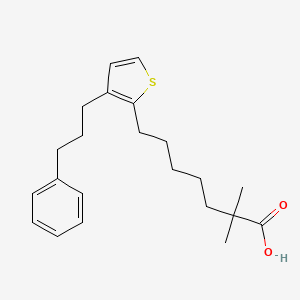 B1204305 2,2-Dimethyl-7-(3-(3-phenylpropyl)-2-thienyl)heptanoic acid CAS No. 142422-79-5