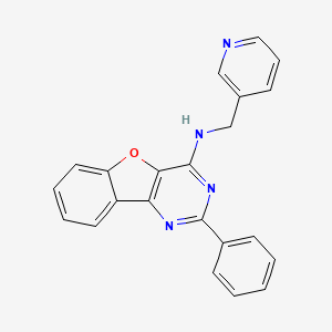 molecular formula C22H16N4O B1204309 2-苯基-N-(3-吡啶基甲基)-4-苯并呋喃[3,2-d]嘧啶胺 