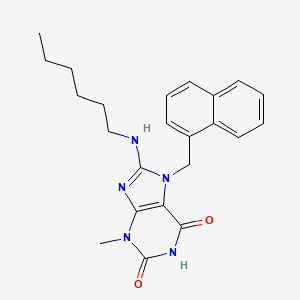 molecular formula C23H27N5O2 B12043101 8-(Hexylamino)-3-methyl-7-(naphthalen-1-ylmethyl)-1H-purine-2,6(3H,7H)-dione CAS No. 476480-35-0