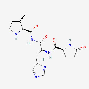 molecular formula C17H24N6O4 B1204312 Pyroglutamyl-histidyl-3-methylprolinamide CAS No. 61406-69-7