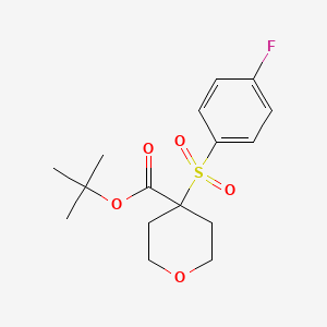 molecular formula C16H21FO5S B12043156 tert-Butyl 4-[(4-fluorophenyl)sulfonyl]tetrahydro-2H-pyran-4-carboxylate, AldrichCPR 