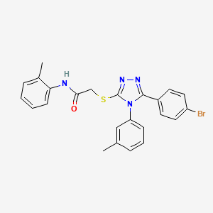 molecular formula C24H21BrN4OS B12043235 2-{[5-(4-bromophenyl)-4-(3-methylphenyl)-4H-1,2,4-triazol-3-yl]sulfanyl}-N-(2-methylphenyl)acetamide 