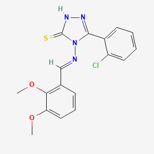 molecular formula C17H15ClN4O2S B12043256 5-(2-Chlorophenyl)-4-((2,3-dimethoxybenzylidene)amino)-4H-1,2,4-triazole-3-thiol CAS No. 478253-96-2