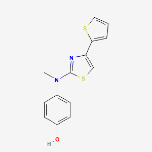 molecular formula C14H12N2OS2 B1204327 4-[Methyl-(4-thiophen-2-yl-2-thiazolyl)amino]phenol 