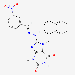 molecular formula C24H19N7O4 B12043305 3-nitrobenzaldehyde [3-methyl-7-(1-naphthylmethyl)-2,6-dioxo-2,3,6,7-tetrahydro-1H-purin-8-yl]hydrazone CAS No. 478252-65-2
