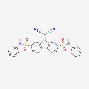 molecular formula C28H18N4O4S2 B12043365 9-(dicyanomethylidene)-N,N'-diphenyl-9H-fluorene-2,7-disulfonamide 