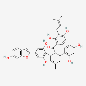 molecular formula C39H36O9 B1204337 Chalcomoracin CAS No. 76472-89-4