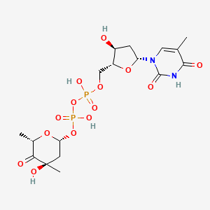 molecular formula C17H26N2O14P2 B1204344 dTDP-4-dehydro-3-methyl-2,6-dideoxy-beta-L-glucose 