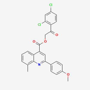 molecular formula C26H19Cl2NO4 B12043577 2-(2,4-Dichlorophenyl)-2-oxoethyl 2-(4-methoxyphenyl)-8-methylquinoline-4-carboxylate CAS No. 355433-11-3