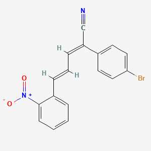 molecular formula C17H11BrN2O2 B12043633 2-(p-Bromophenyl)-5-(o-nitrophenyl)-2,4-pentadienenitrile CAS No. 125369-84-8