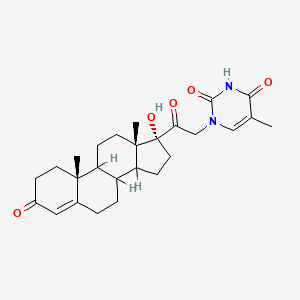17-Hydroxy-21-(4-hydroxy-5-methyl-2-oxopyrimidin-1(2H)-yl)pregn-4-ene-3,20-dione