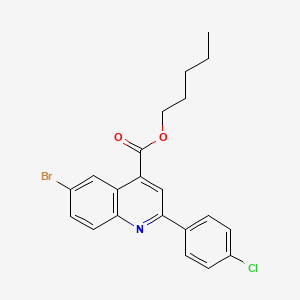 molecular formula C21H19BrClNO2 B12043707 Pentyl 6-bromo-2-(4-chlorophenyl)quinoline-4-carboxylate 