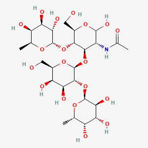 molecular formula C26H45NO19 B12043721 alpha-L-fucosyl-(1->2)-beta-D-galactosyl-(1->3)-[alpha-L-fucosyl-(1->4)]-N-acetyl-D-glucosamine 