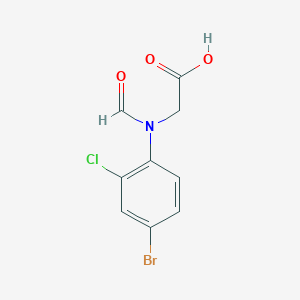 molecular formula C9H7BrClNO3 B12043740 (4-Bromo-2-chloroformylanilino)acetic acid CAS No. 618070-03-4