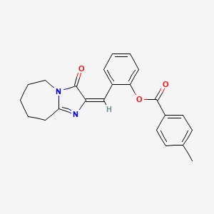 molecular formula C23H22N2O3 B12043754 2-[(E)-(3-oxo-6,7,8,9-tetrahydro-3H-imidazo[1,2-a]azepin-2(5H)-ylidene)methyl]phenyl 4-methylbenzoate 