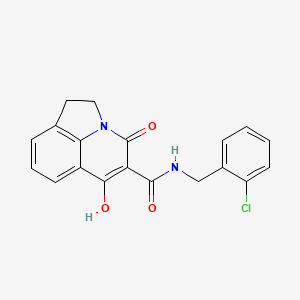molecular formula C19H15ClN2O3 B12043765 N-(2-Chlorobenzyl)-6-hydroxy-4-oxo-1,2-dihydro-4H-pyrrolo[3,2,1-IJ]quinoline-5-carboxamide 