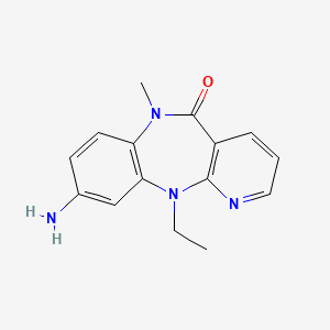 molecular formula C15H16N4O B1204379 9-Amino-N11-ethyl-N6-methyl-6,11-dihydro-5H-pyrido(2,3-b)(1,5)benzodiazepin-5-one CAS No. 132687-07-1