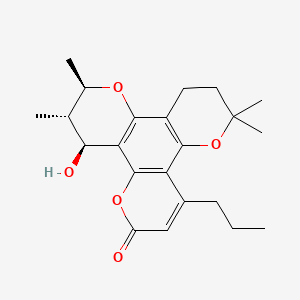 molecular formula C22H28O5 B1204381 (+)-Dihydrocalanolide A CAS No. 183904-53-2