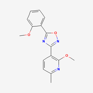 molecular formula C16H15N3O3 B1204385 3-(2-甲氧基-6-甲基-3-吡啶基)-5-(2-甲氧基苯基)-1,2,4-噁二唑 
