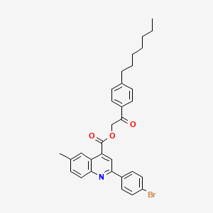 molecular formula C32H32BrNO3 B12043897 2-(4-Heptylphenyl)-2-oxoethyl 2-(4-bromophenyl)-6-methylquinoline-4-carboxylate CAS No. 355429-20-8