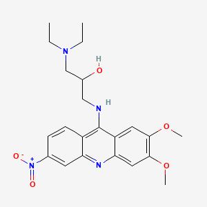 molecular formula C22H28N4O5 B1204399 1-(Diethylamino)-3-((2,3-dimethoxy-6-nitro-9-acridinyl)amino)-2-propanol CAS No. 6035-39-8