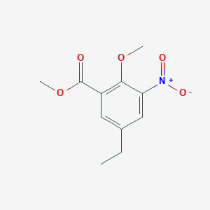 molecular formula C11H13NO5 B12044013 Methyl 5-ethyl-2-methoxy-3-nitrobenzoate 