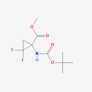 molecular formula C10H15F2NO4 B12044021 Methyl 1-((tert-butoxycarbonyl)amino)-2,2-difluorocyclopropanecarboxylate 