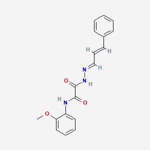 molecular formula C18H17N3O3 B12044052 N-(2-Methoxyphenyl)-2-oxo-2-(2-(3-phenyl-2-propenylidene)hydrazino)acetamide CAS No. 477733-92-9