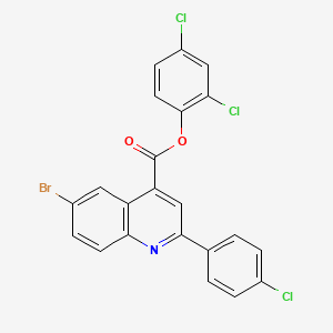 molecular formula C22H11BrCl3NO2 B12044069 2,4-Dichlorophenyl 6-bromo-2-(4-chlorophenyl)quinoline-4-carboxylate CAS No. 355421-74-8