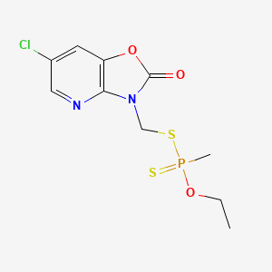 molecular formula C10H12ClN2O3PS2 B1204407 6-Chloro-3-[[ethoxy(methyl)phosphinothioyl]sulfanylmethyl]-[1,3]oxazolo[4,5-b]pyridin-2-one CAS No. 35575-81-6
