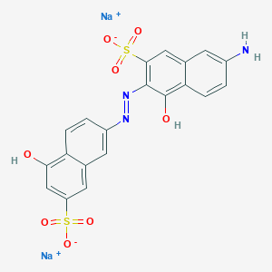 molecular formula C20H13N3Na2O8S2 B12044150 disodium;7-amino-4-hydroxy-3-[(5-hydroxy-7-sulfonatonaphthalen-2-yl)diazenyl]naphthalene-2-sulfonate 