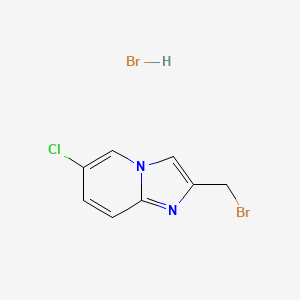 molecular formula C8H7Br2ClN2 B12044158 2-(Bromomethyl)-6-chloroimidazo[1,2-a]pyridine hydrobromide 