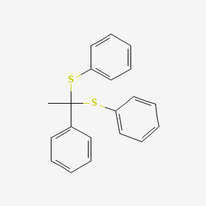 molecular formula C20H18S2 B12044233 Benzene, 1,1'-[(1-phenylethylidene)bis(thio)]bis- CAS No. 3462-50-8