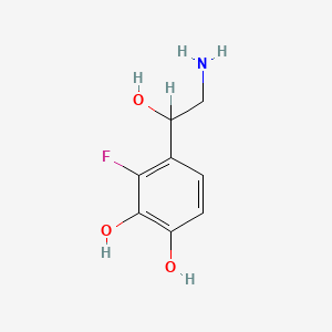 molecular formula C8H10FNO3 B1204429 4-(2-Amino-1-hydroxyethyl)-3-fluorobenzene-1,2-diol CAS No. 71144-40-6