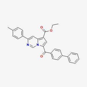 molecular formula C30H24N2O3 B12044297 Ethyl 7-([1,1'-biphenyl]-4-carbonyl)-3-(p-tolyl)pyrrolo[1,2-c]pyrimidine-5-carboxylate CAS No. 618070-18-1