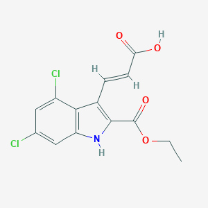 molecular formula C14H11Cl2NO4 B120443 Ethyl 3-(2-carboxy-vinyl)-4,6-dichloro-1H-indole-2-carboxylate CAS No. 159054-14-5