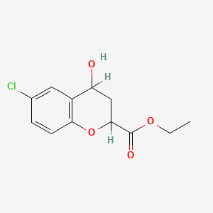 molecular formula C12H13ClO4 B1204432 Ethyl-6-chloro-4-hydroxychroman-2-carboxylate CAS No. 72914-10-4