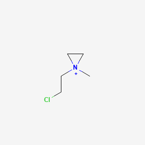 molecular formula C5H11ClN+ B1204442 N-2-Chloroethyl-N-methylaziridinium CAS No. 57-54-5