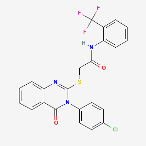 molecular formula C23H15ClF3N3O2S B12044547 2-{[3-(4-chlorophenyl)-4-oxo-3,4-dihydroquinazolin-2-yl]sulfanyl}-N-[2-(trifluoromethyl)phenyl]acetamide CAS No. 477333-32-7